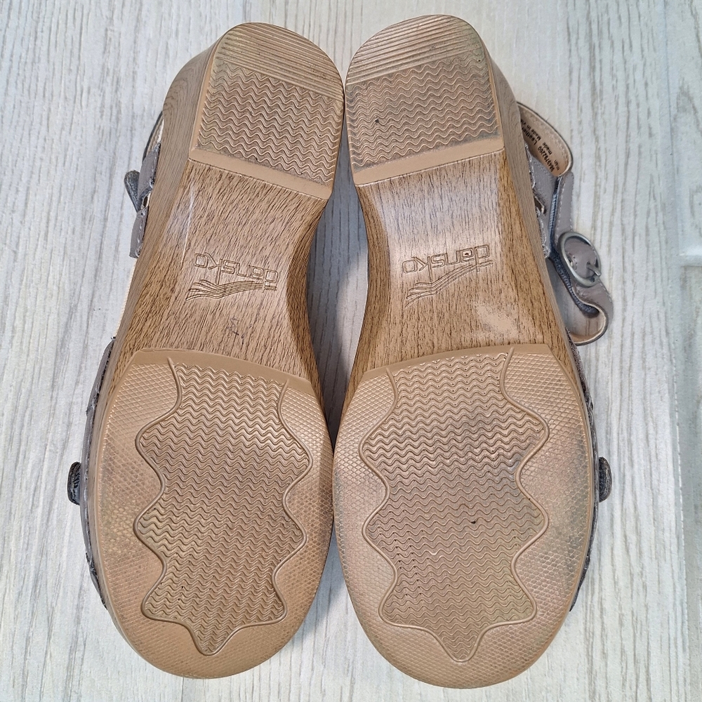 Dansko Season Sandal Taupe Leather Strappy Chunky Comfort Women's Size 38 - 8 - Picture 7 of 10